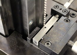 Automatic specimen preparation notching machine LabTest VRE II – ejecting the sample from the machine