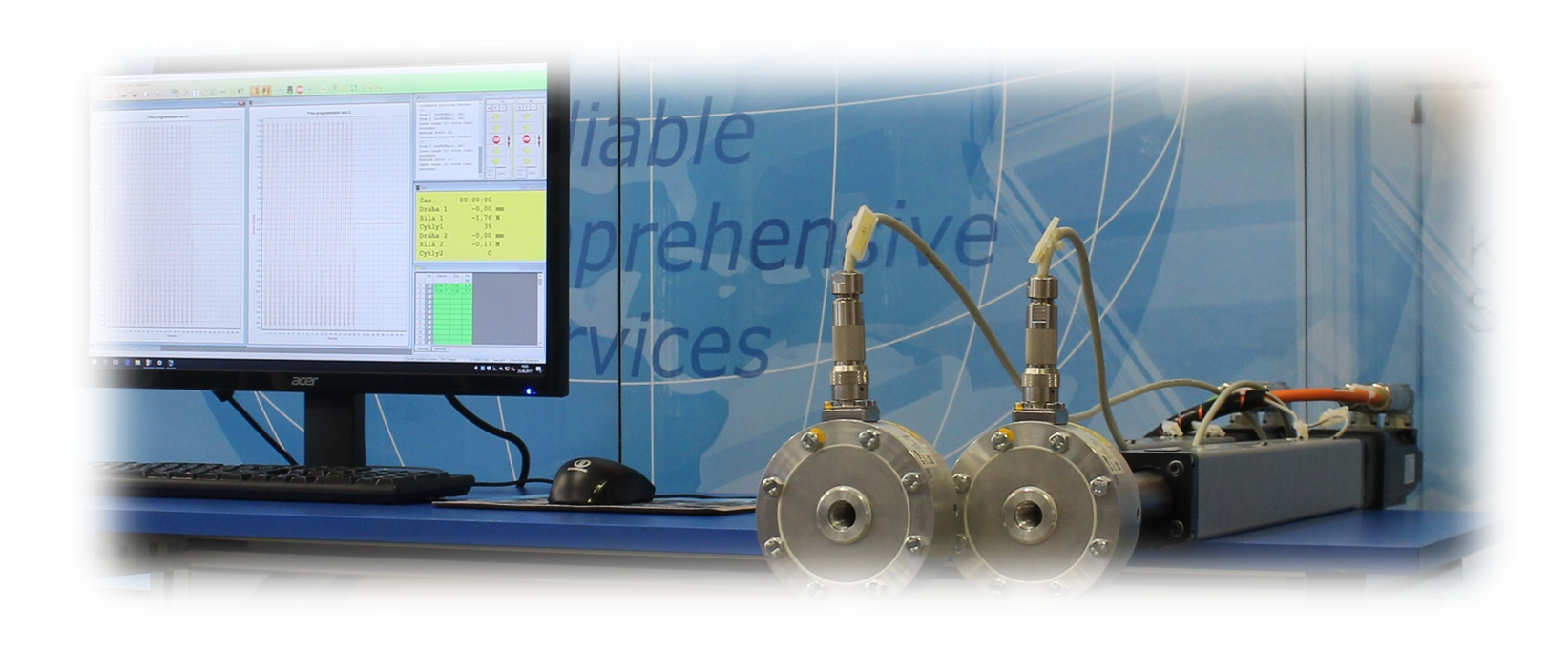 Elektrodynamické aktuátory, Electromechanical servo testing actuators, Elektromechanischer Servo-Prüfzylinder